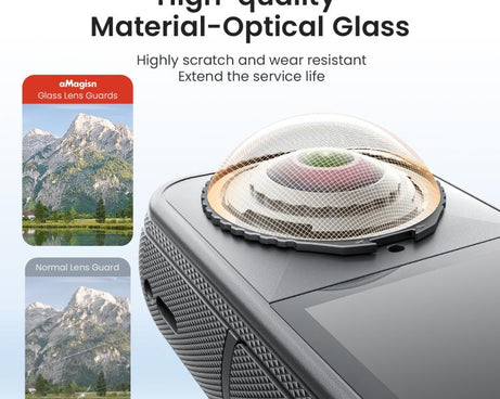 For Insta360 X4 Air AMagisn Standard Lens Guards Snap-On Protective Glass Lens Protector Replacement Accessory