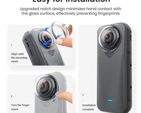 For Insta360 X4 Air AMagisn Standard Lens Guards Snap-On Protective Glass Lens Protector Replacement Accessory