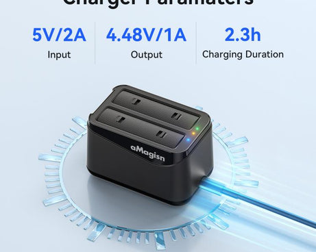 For Insta360 X4 Air AMagisn Dual Battery Charging Dock Rapid Fast Charger Station For 2 Batteries Simultaneously With LED Indicator