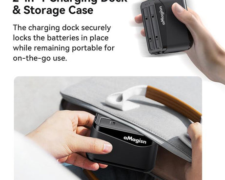 For Insta360 X4 Air AMagisn Dual Battery Charging Dock Rapid Fast Charger Station For 2 Batteries Simultaneously With LED Indicator