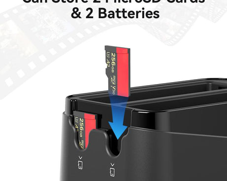 For Insta360 X4 Air AMagisn Dual Battery Charging Dock Rapid Fast Charger Station For 2 Batteries Simultaneously With LED Indicator