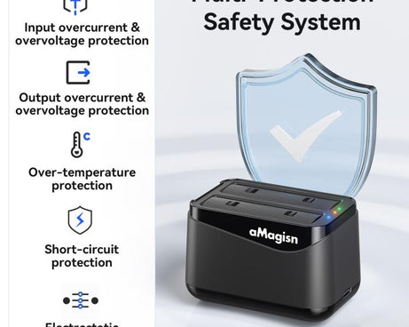 For Insta360 X4 Air AMagisn Dual Battery Charging Dock Rapid Fast Charger Station For 2 Batteries Simultaneously With LED Indicator