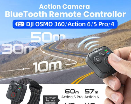 aMagisn Bluetooth Remote Shutter for DJI Osmo Action 6/Action 5 Pro/Action 4/Osmo 360, For DJI Osmo Action 50m