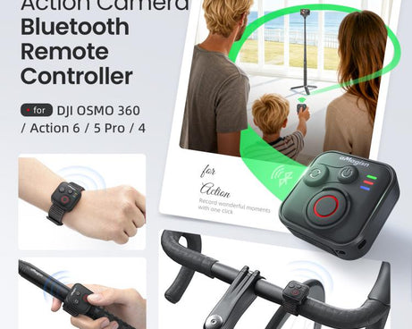 aMagisn Bluetooth Remote Shutter for DJI Osmo Action 6/Action 5 Pro/Action 4/Osmo 360, For DJI Osmo Action 50m