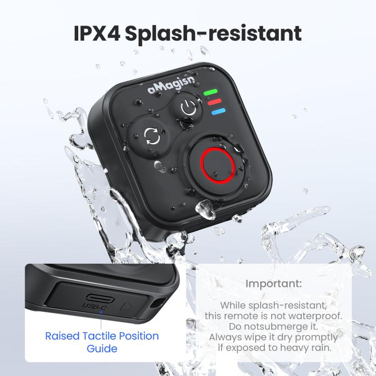 aMagisn Bluetooth Remote Shutter for DJI Osmo Action 6/Action 5 Pro/Action 4/Osmo 360, For DJI Osmo Action 50m