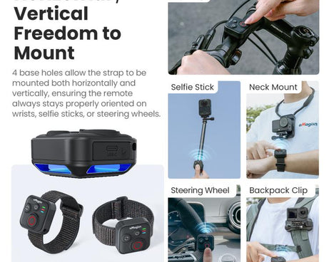 aMagisn Bluetooth Remote Shutter for DJI Osmo Action 6/Action 5 Pro/Action 4/Osmo 360, For DJI Osmo Action 50m