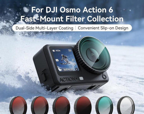 For DJI Osmo Action 6 Camera aMagisn Quick Release Filter Protective Lens Cover, UV, CPL, ND8+ND16+ND32+ND64, CPL-ND8+ND16+ND32
