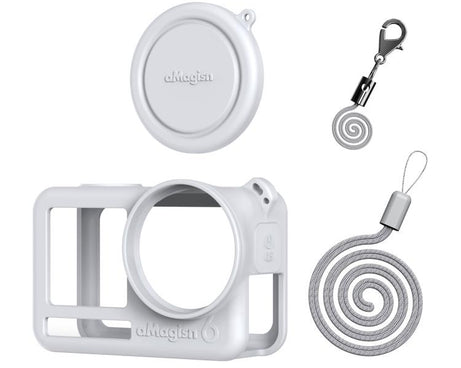 For DJI Osmo Action 6 aMagisn Silicone Case With Lens Cap Anti-Scratch Protective Cover