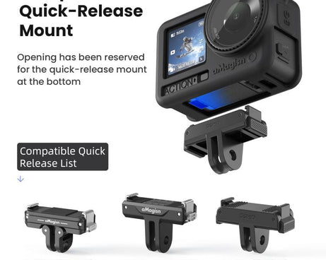 For DJI Osmo Action 6 aMagisn Silicone Case With Lens Cap Anti-Scratch Protective Cover