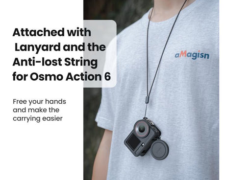 For DJI Osmo Action 6 aMagisn Silicone Case With Lens Cap Anti-Scratch Protective Cover