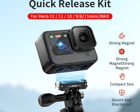 aMagisn Metal Magnetic Quick Release Kit For GoPro HERO12 Black /11 Black /11 Black mini /10 Black /9 Black /8 Black / Max