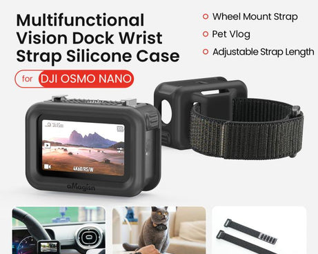 For DJI Osmo Nano Vision Dock aMagisn Silicone Case With Multifunctional Wrist Strap