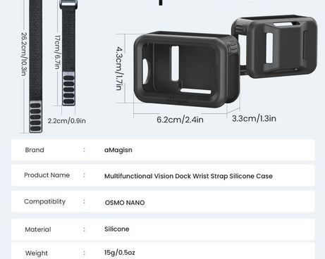For DJI Osmo Nano Vision Dock aMagisn Silicone Case With Multifunctional Wrist Strap
