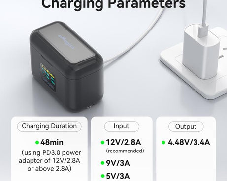 For Insta360 X4 Air Battery aMagisn 36W Fast Charging Case with Color Display & Built-in USB-C Cable, PM13