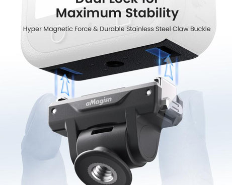 AMagisn Adjustable Quick Release Adapter For DJI Osmo 360/Action 5 Pro/4/3 - 4-Level Fast Perspective Switch