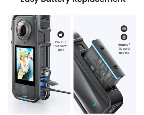 For Insta360 X4 Air AMagisn Camera Cage Plastic Expansion Frame With Windproof Foam