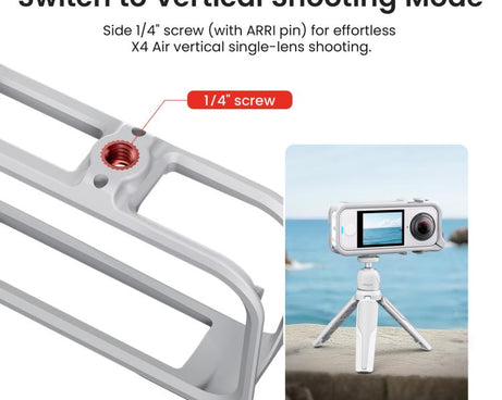For Insta360 X4 Air AMagisn Camera Cage Plastic Expansion Frame With Windproof Foam
