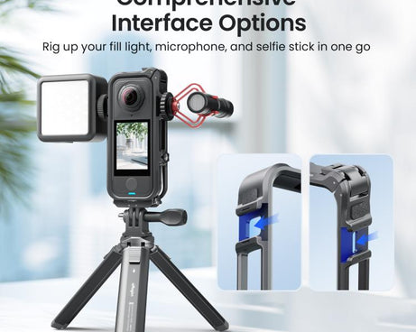 For Insta360 X4 Air AMagisn Camera Cage Plastic Expansion Frame With Windproof Foam