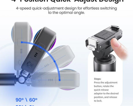 120cm Quick-Release Selfie Stick Gimbal, For DJI Osmo 360 / Action 5 Pro / Action 4 / Action 3, PD16