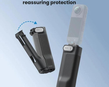 For Insta360 X5/X4 TELESIN Foldable Utility Grip Shooting Handle with Built-in Tripod