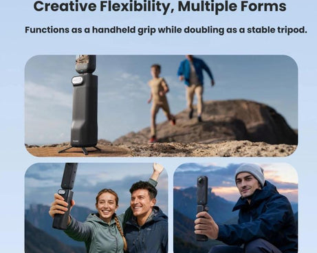 For Insta360 X5/X4 TELESIN Foldable Utility Grip Shooting Handle with Built-in Tripod