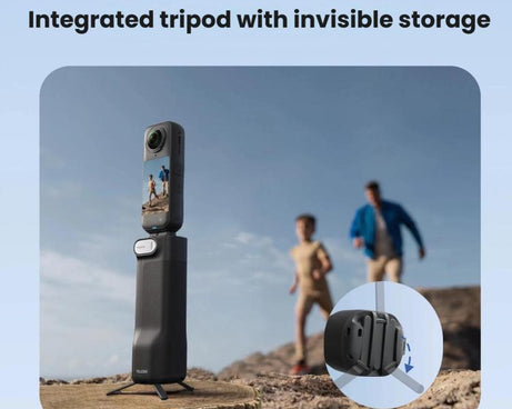 For Insta360 X5/X4 TELESIN Foldable Utility Grip Shooting Handle with Built-in Tripod