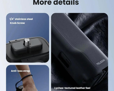 For Insta360 X5/X4 TELESIN Foldable Utility Grip Shooting Handle with Built-in Tripod
