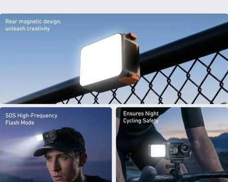 For DJI Osmo Action 6 / Nano TELESIN Magnetic Quick Release Fill Light Dual Color Temperature With 25 LEDs