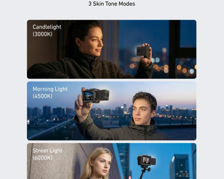 For DJI Osmo Action 6 / Nano TELESIN Magnetic Quick Release Fill Light Dual Color Temperature With 25 LEDs
