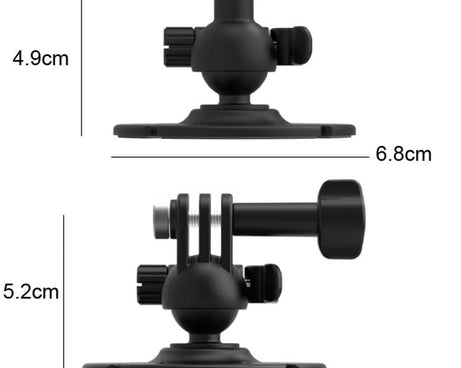 Flymile For DJI Osmo Pocket 3 / Insta360 X5 Ball Head Adhesive Base Mount, 1/4 inch Version, Two-prong Version