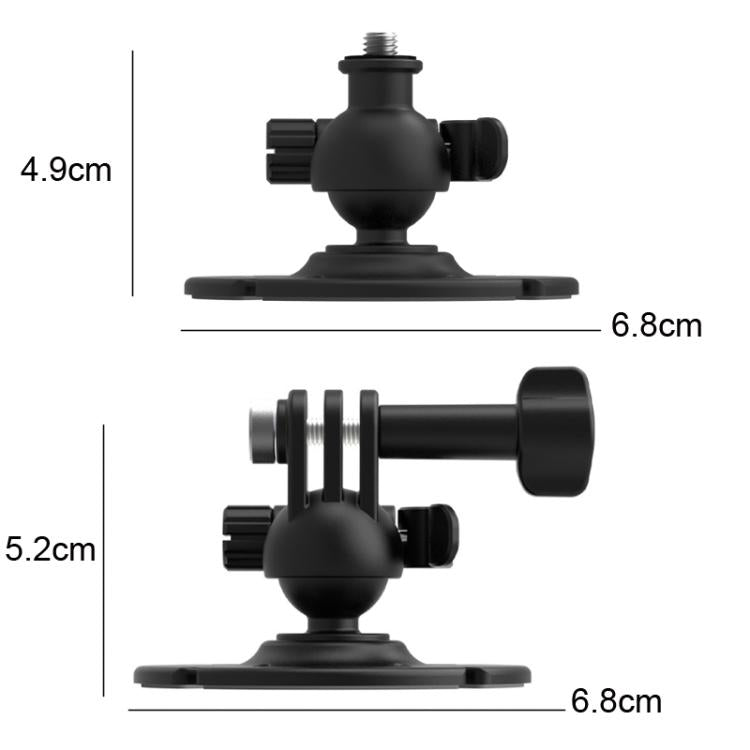 Flymile For DJI Osmo Pocket 3 / Insta360 X5 Ball Head Adhesive Base Mount, 1/4 inch Version, Two-prong Version