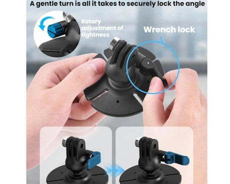 Flymile For DJI Osmo Pocket 3 / Insta360 X5 Ball Head Adhesive Base Mount, 1/4 inch Version, Two-prong Version