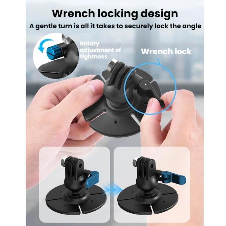 Flymile For DJI Osmo Pocket 3 / Insta360 X5 Ball Head Adhesive Base Mount, 1/4 inch Version, Two-prong Version