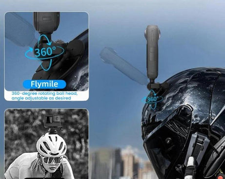 Flymile For DJI Osmo Pocket 3 / Insta360 X5 Ball Head Adhesive Base Mount, 1/4 inch Version, Two-prong Version