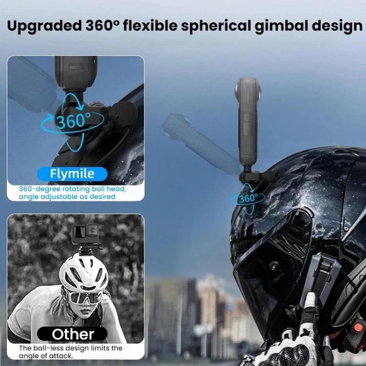 Flymile For DJI Osmo Pocket 3 / Insta360 X5 Ball Head Adhesive Base Mount, 1/4 inch Version, Two-prong Version