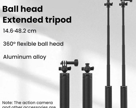 Flymile For DJI / GoPro / Insta360 Selfie Sticks Extension Tripods, 1/4 inch Version, Two-prong Version