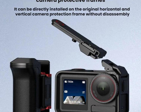 Flymile For DJI Osmo Action 5 Pro / 4 / 3 Camera Cage Handle With Magnetic Quick-Release Base