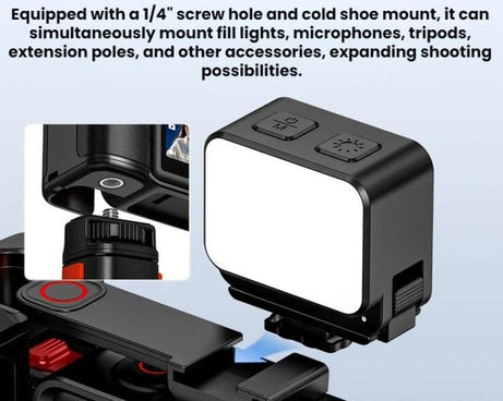Flymile For DJI Osmo Action 5 Pro / 4 / 3 Camera Cage Handle With Magnetic Quick-Release Base