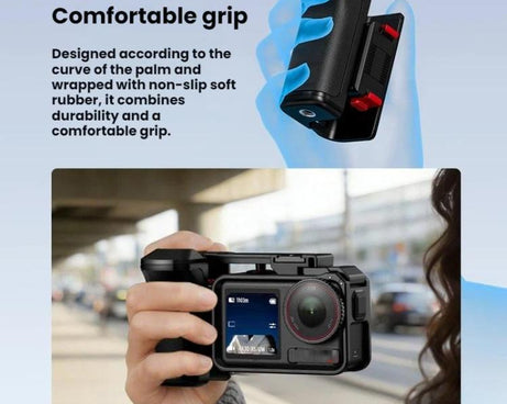 Flymile For DJI Osmo Action 5 Pro / 4 / 3 Camera Cage Handle With Magnetic Quick-Release Base