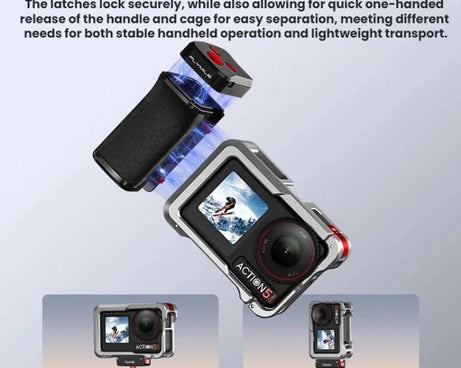 Flymile For DJI Magnetic Quick-Release Action Camera Street Shooting Handle, For Osmo Action 3 / 4 / 5 Pro, For Osmo Action 6