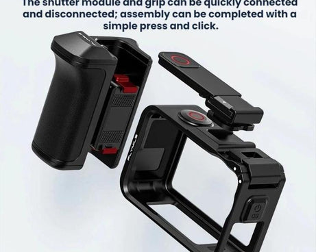 For DJI Osmo Action 6 Flymile Quick-Release Cage Protective Frame Street Photography Handle Kit