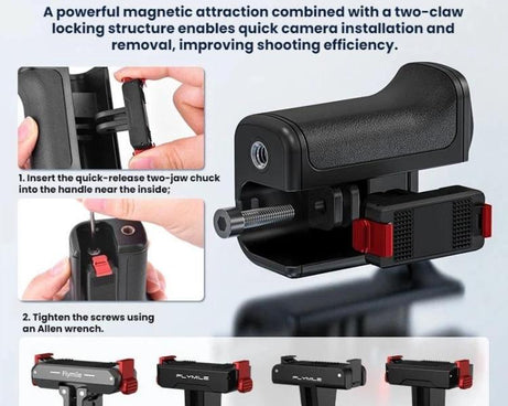 For DJI Osmo Action 6 Flymile Quick-Release Cage Protective Frame Street Photography Handle Kit