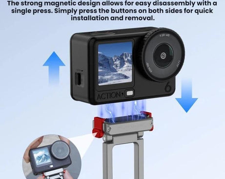 For DJI Osmo Action 6 / Nano Flymile Magnetic Quick-Release Tripod Bracket and Carabiner Clip, AC6035