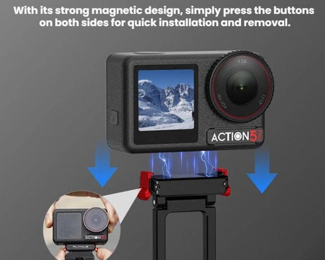For DJI Osmo Action 3 / 4 / 5 Pro Magnetic Quick-Release Tripod Bracket with Carabiner Clip, AC5027