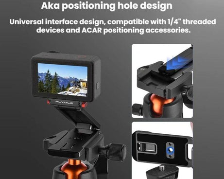 For DJI Osmo Action 3 / 4 / 5 Pro Magnetic Quick-Release Tripod Bracket with Carabiner Clip, AC5027