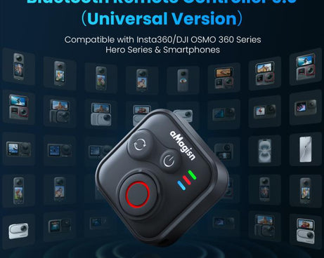 aMagisn Bluetooth Remote Controller 3.0 Universal Version For Insta360, GoPro Hero, Android/ios Smartphones, DJI OSMO 360, Action 6/5 Pro/4, AM40