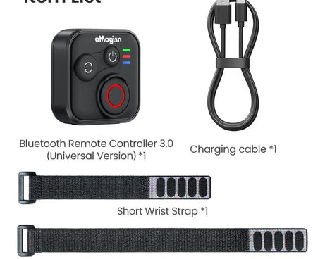 aMagisn Bluetooth Remote Controller 3.0 Universal Version For Insta360, GoPro Hero, Android/ios Smartphones, DJI OSMO 360, Action 6/5 Pro/4, AM40