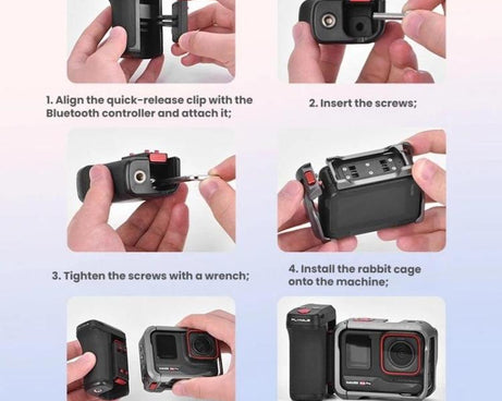 For DJI Osmo Action 5 Pro / 6 Flymile Bluetooth Street Photography Handle Magnetic Quick-Release Base