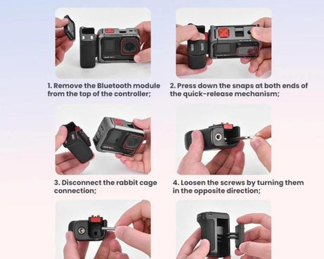 For DJI Osmo Action 5 Pro / 6 Flymile Bluetooth Street Photography Handle Magnetic Quick-Release Base
