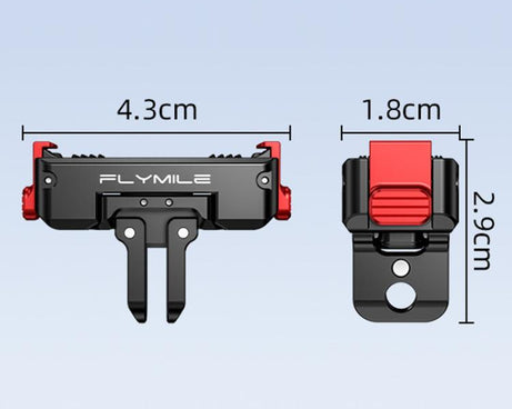 For DJI Osmo 360 / Action 3 / 4 / 5 Pro Flymile Magnetic Quick-Release Adapter Base, Aluminum Alloy